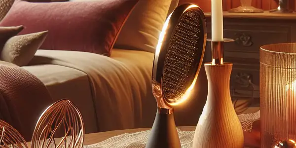 A modern bedroom scene featuring high-end adult products on a stylish nightstand, creating an intimate atmosphere.