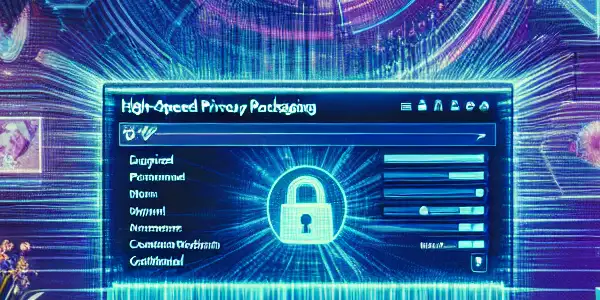 A modern home office illustrating privacy in adult entertainment, featuring a high-tech computer and discreet packaging.